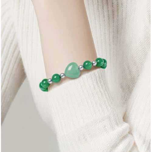 Angelit beads with agate heart