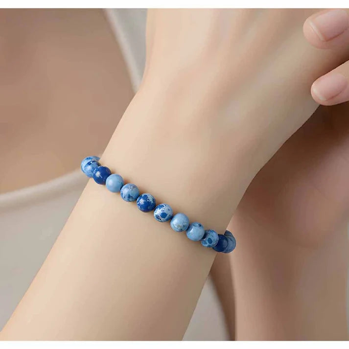 Empire jasper - dark blue (8mm) Blue agate (6mm)