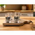 Cymru & dragon shot glasses in stand