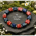 Empire jasper square beads (9mm) with angular spacers